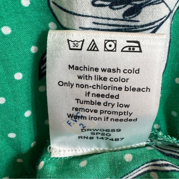 Draper James Green Floral & Polka Dotted Button Front Midi Dress, Size S - Picture 9 of 9